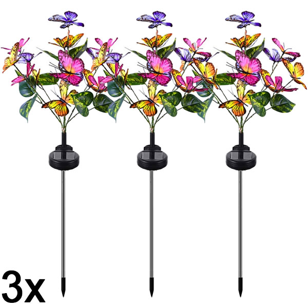3x Lampă solară cu fluturi pentru exterior | FLUTIX
