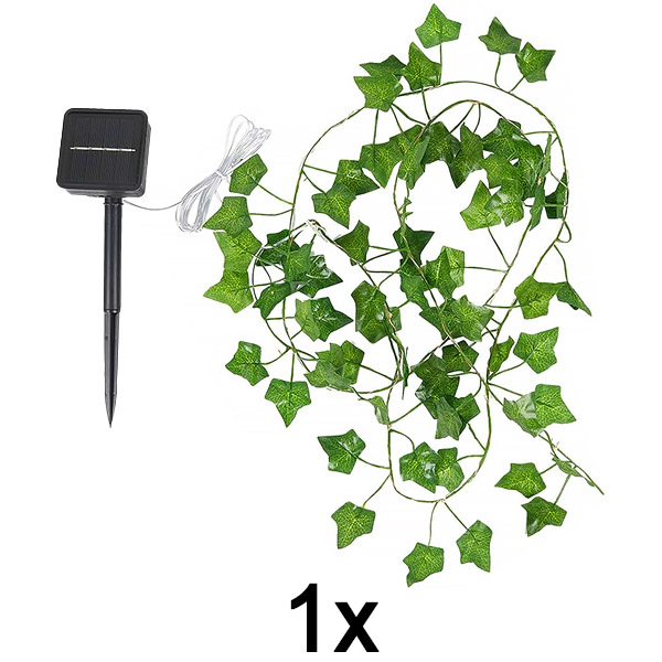 1x Instalație solară cu frunze artificiale de iederă (5 m) | LEAFGLO