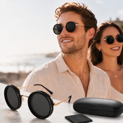 Ochelari de soare ajustabili – 9 niveluri de tentă, UV400, ramă din titan | TINGLAS